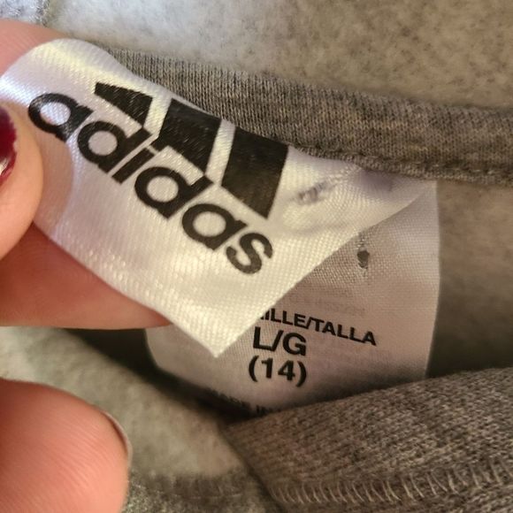 Girls Grey and multicolored Adidas sweatshirt size large 14 NWOT - Picture 3 of 3